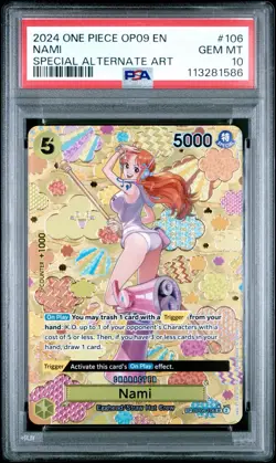 One Piece CCG - NAMI (SP)(SR) Emperors in the New World OP08-106 Foil PSA 10 - Image 1
