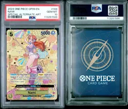 One Piece CCG - NAMI (SP)(SR) Emperors in the New World OP08-106 Foil PSA 10 - Image 3