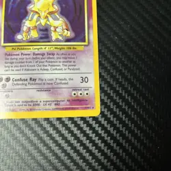 Pokemon TCG Alakazam Base Set Holo Card 1/102 HEAVY PLAYED - Image 4