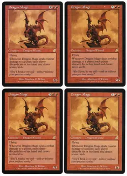 Dragon Mage x4 4x 2003 Scourge PLAYSET Red Rare Creature MTG NM AZ1 - Image 1