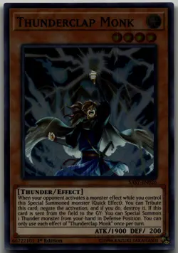 Thunderclap Monk Super Rare Savage Strike SAST-EN026 LP - Image 1