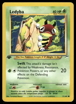 Pokemon Cards Ledyba 71/105 1ST EDITION Neo Destiny WOTC Common NM - Image 1