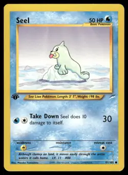 Pokemon Cards Seel 81/105 1ST EDITION Neo Destiny WOTC Common NM *2 - Image 1