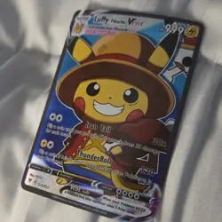 Pokemon Luffy Pikachu VCOS 024/055 Full Art Holo Card 999HP Iron Tail - Image 3