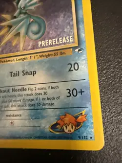 Misty's Seadra 9/132 Prerelease Holo Pokemon Card NM - Image 2