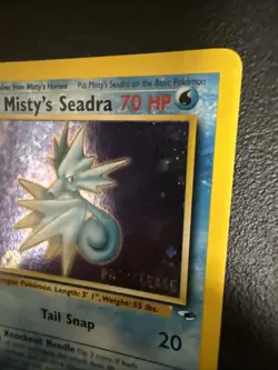 Misty's Seadra 9/132 Prerelease Holo Pokemon Card NM - Image 3