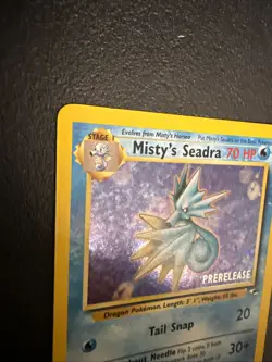 Misty's Seadra 9/132 Prerelease Holo Pokemon Card NM - Image 5