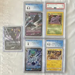 Pokemon Graded Card Lot Necrozma V, Umbreon V, Muk, Calyrex V, Pikachu 5 Cards - Image 1