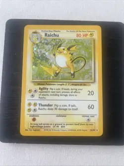 Pokemon Cards: Base Set Rare Holo: Raichu 14/102 - Image 3