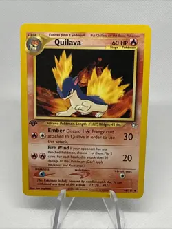 1st Edition QUILAVA 46/111 Neo Genesis Pokemon Card Uncommon Wotc 2000 Vintage - Image 1