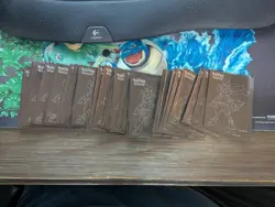 Mega Lucario Pokemon TCG XY Furious Fists Brown Pack 59 Card Deck Sleeves USED - Image 1