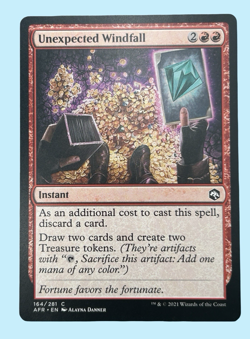 Unexpected Windfall, Forgotten Realms, NM Near Mint, Magic the Gathering MTG - Image 1