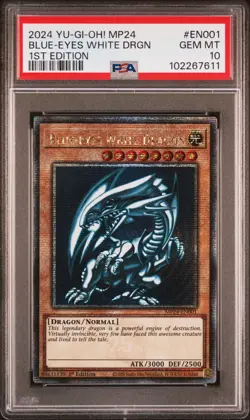 2024 YU-GI-OH! MP24-25TH ANV TIN: DUELING MIRRORS BLUE-EYES WHITE DRAGON PSA 10 - Image 1