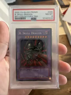 2002 Yu-Gi-Oh! B. Skull Dragon BPT-006 Secret Rare Tin Promo Black PSA 8 - Image 1