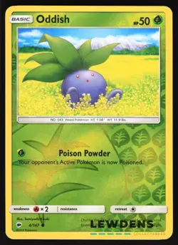 Oddish - 4/147 - Common Reverse Holo - Burning Shadows - Pokemon Card - Image 1