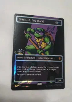 Donatello, The Brains (Pixel Surge Foil) TMNT Magic MTG Card, Donatello TMC 085 - Image 1