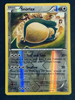 Pokemon TCG Snorlax Fates Collide 77/124 Reverse Holo Rare Pokemon Card NM - Image 2