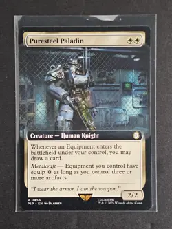 MTG Puresteel Paladin (Extended Art) Non-foil R 0456 Universes Beyond: Fallout - Image 1