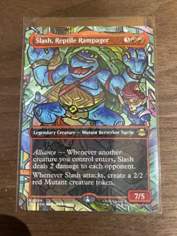 Slash, Reptile Rampager - Foil - Borderless Teenage Mutant Ninja Turtles MTG 208 - Image 1