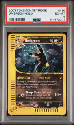 2003 POKEMON SKYRIDGE #H30 UMBREON-HOLO PSA 6 - Image 1