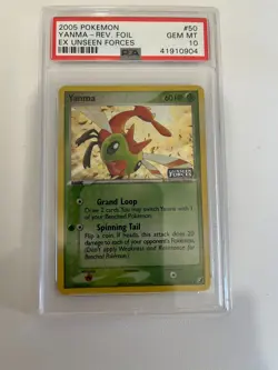 Pokemon ex Unseen Forces Reverse Holo Foil Yanma #50 PSA 10 - Pop 20! - Image 3