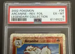 2002 Pokemon Arcanine Reverse Foil Legendary Collection #36 PSA 6 Ex-MT - Image 2