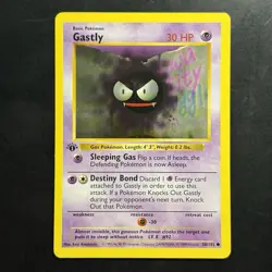 Pokemon Vintage 1st Edition Gastly 050/102 Base Set (Shadowless) Wotc 1999 - Image 1