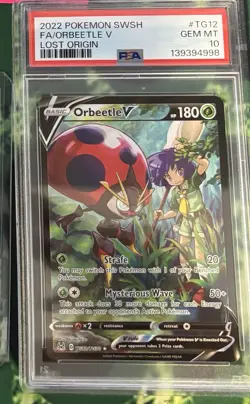 2022 POKEMON SWORD & SHIELD LOST ORIGIN #TG12 FA/ORBEETLE V LOST ORIGIN PSA 10 - Image 1