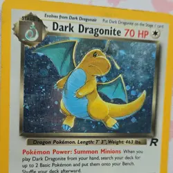 Pokemon TCG Dark Dragonite Team Rocket Holo Rare Unlimited 5/82 70HP 2000 - Image 3