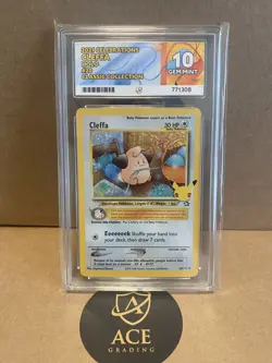 Pokemon ACE 10 Cleffa Celebrations Classic Collection 20/111 Perfect Subgrades - Image 1