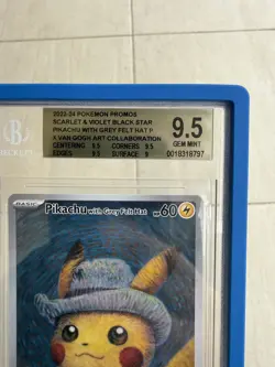 2023 Pikachu with Grey Felt Hat #85 Promo Pokemon x Van Gogh Art Mint BGS 9.5 - Image 2