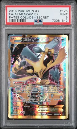 PSA 9 Alakazam EX 125/124 - Pokemon Fates Collide - Secret Rare - Image 1