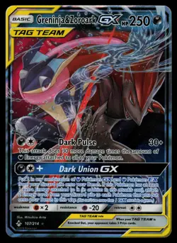 Greninja & Zoroark GX 107/214 - Pokemon Unbroken Bonds - Holo Rare GX (NM) - Image 1