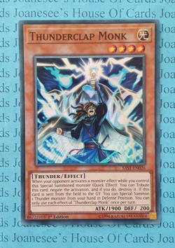 SAST-EN026 Thunderclap Monk Super Rare Yu-Gi-Oh Card 1st Edition New - Image 1