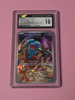 CGC 10 Team Rocket's Wobbuffet 203 Destined Rivals Pokemon Center STAMPED Card - Image 1