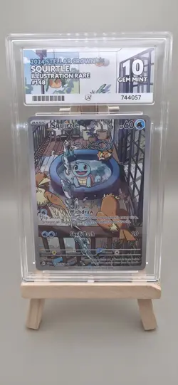 Pokemon Squirtle Stellar Crown Illustration Rare Card 148/142 ACE 10 - Image 1