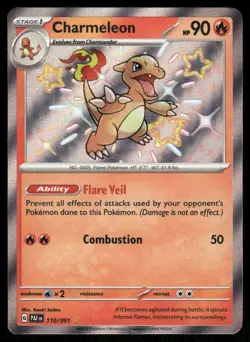 Pokemon Cards Charmeleon 110/091 Paldean Fates Shiny Rare NM - Image 1