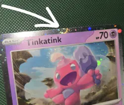 FART TRIPLE SWIRL 🌀💫 BLEED Tinkatink 025 Scarlet Promo Cosmo Holo Pokemon Card - Image 3