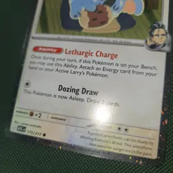 FART DOUBLE WHOLE SWIRL 🌀💫 Larry's Komala 175 Cosmos Holo Bleed Pokemon Card - Image 4