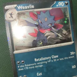 FART WHOLE SWIRL 🌀💫 Weavile 021 Cosmos Holo Mega Evolution Promo Pokemon Card - Image 2