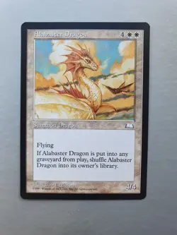 Alabaster Dragon, MTG Weatherlight (1997) Rare White Creature NM - Image 1