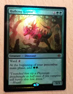 Mtg Magic # FOIL # Hunenhafter Raptor, Hulking Raptor, English Dinosaurier Ramp - Image 1