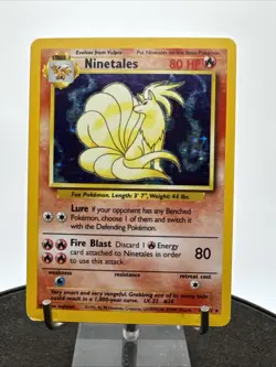 Pokemon TCG Ninetales 12/102 Base Set Holo Rare Vintage WOTC - Image 2