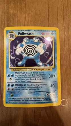 Pokemon Poliwrath Holo Unlimited Base Set 13/102 - Image 1