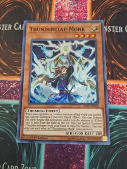 Yugioh Thunderclap Monk SAST-EN026 Super Rare 1st Edition Near Mint - Image 1