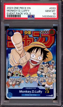 2023 One Piece Event Pack Volume 2 Monkey D Luffy #P-033 PSA 10 GEM MINT - Image 1