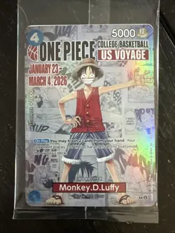 Monkey.D.Luffy (055) NCAA Basketball US Voyage P-055 One Piece Promo Cards Foil - Image 1