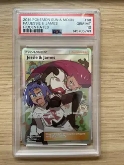 Pokemon TCG Jessie & James Trainer Full Art Ultra Rare Card 68/68 HF PSA 10 - Image 1