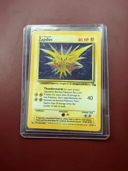 Pokemon Zapdos 15/62 Fossil Holo Rare 80 HP Unlimited Card English 1995 - Image 1