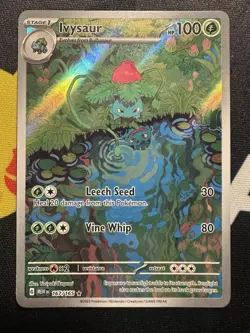 Pokemon TCG Ivysaur 167/165 SV 151 Illustration Scarlet Violet Holo Card - Image 1